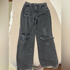 Distressed Black Women's Jeans